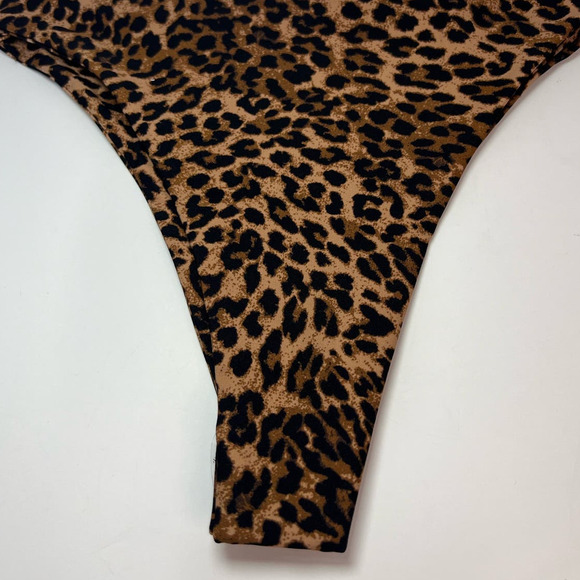 NWT Stone Fox Swim June Knotted Bikini Bottom, Leopard Print, Sahara, size XS - Picture 14 of 15